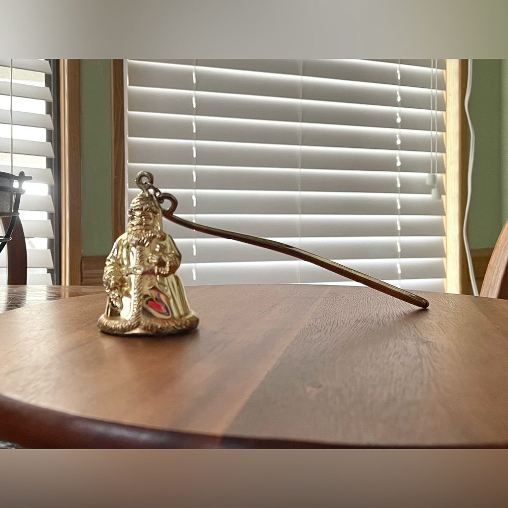 Godinger Christmas Candle Snuffer -Bombay Company - w/Handle - Santa - Gold